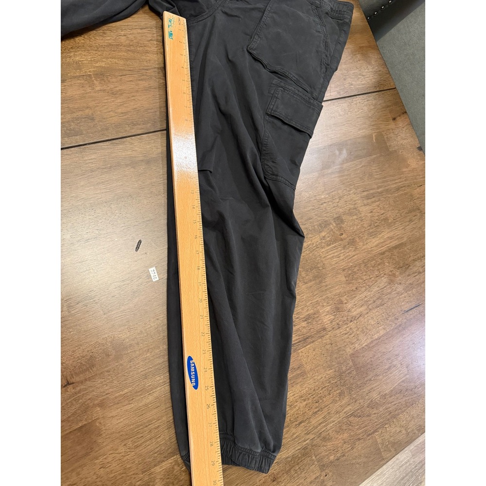 American Eagle Black Baggy Jogger High Rise Cargo Pants 12 31W Regular Stretch - Picture 5 of 6